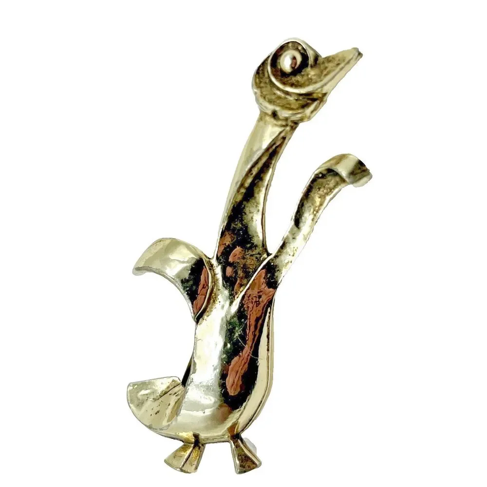 Abstract Bird Pin Silver Tone Penguin Vintage Brooch Fashion Jewelry Women's